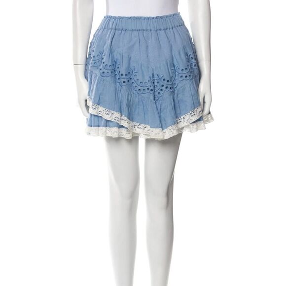LOVESHACKFANCY mini Briella Ruffled Broderie mini skirt - Picture 2 of 4